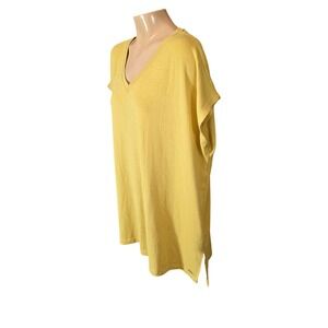 Orvis Womens Classic Collection Top Mustard Yellow XXL V-Neck Jersey Knit Travel